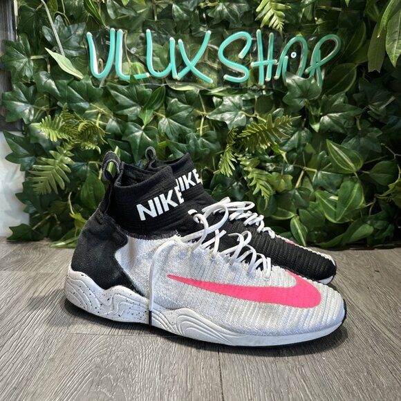 New Nike Men\'s Air Zoom Mercurial XI FK FC Flyknit 852616 100 White/Pink/Blck 11